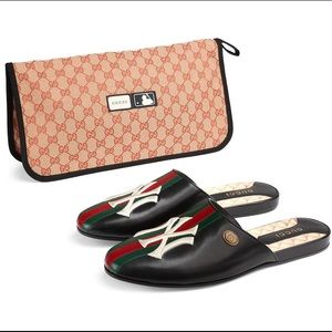 Gucci Leather Mule Slides NY Yankees NWT 8.5US